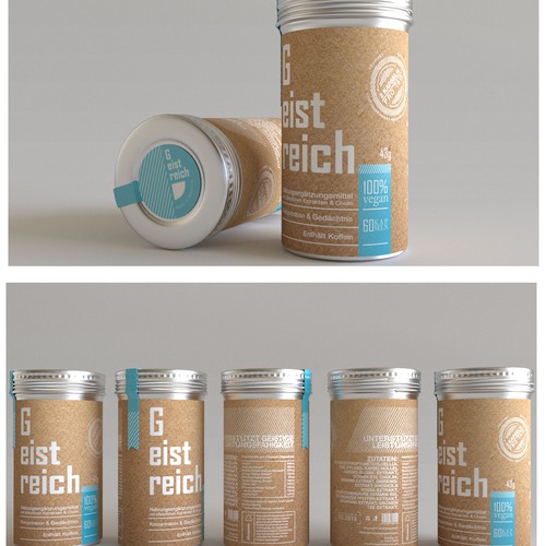 Minimalist organic supplement label design