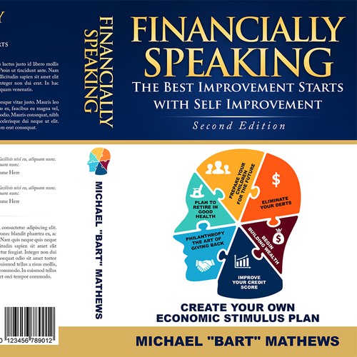 awesome eye catching financial education 3D book cover design for a POD book