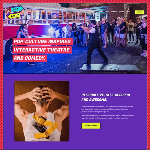 Branding + website for a comedy theatre group