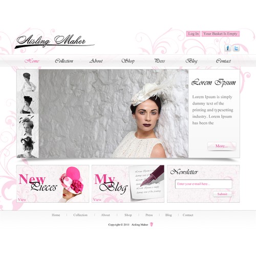 website design for www.aislingmaher.com