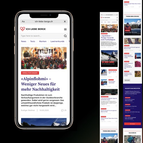 Mobile version of News site