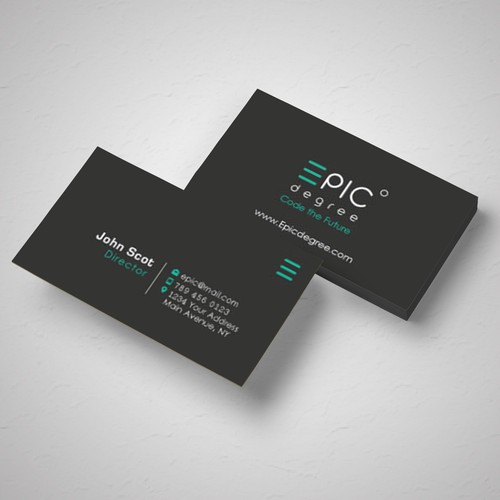 business card for coding academy 