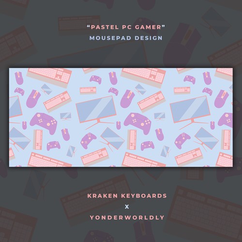 Pastel PC Gamer Pattern Mousepad Design