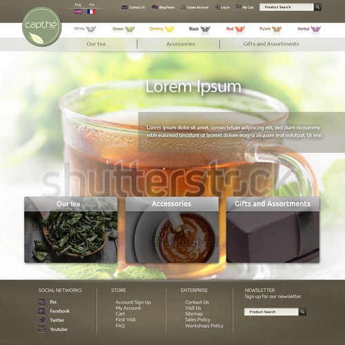 website design for cap thé