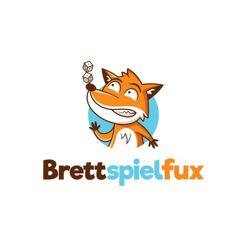 Playful fox logo for boardgames store