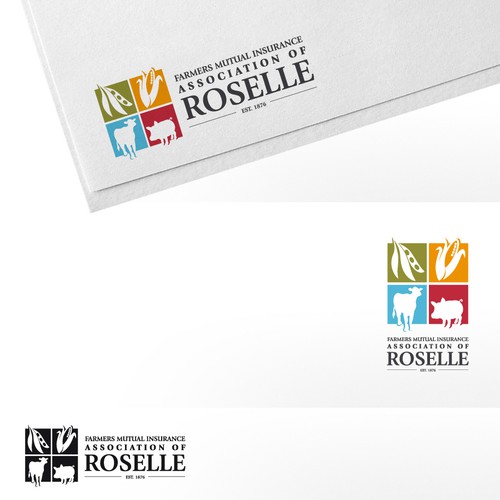 Create the next logo for Farmers Mutual Insurance Association of Roselle