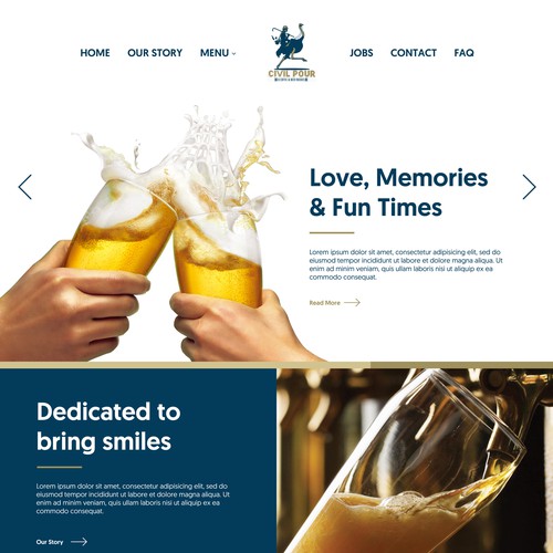 Landing Page design for Bar