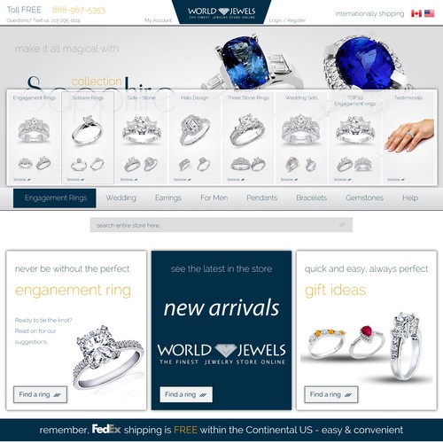 Homepage Jewelry website (best design will also get additional futureprojects)