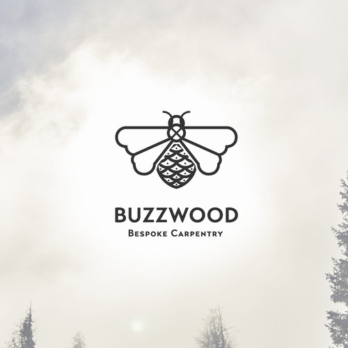 Eye popping bee logo for Buzzwood