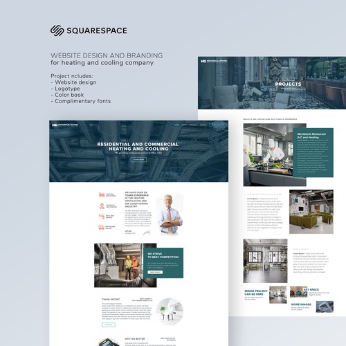 Squarespace Website And Logotype Design for HVAC company.