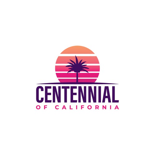 Logo design: California sunset meets futuristic 80s vibes