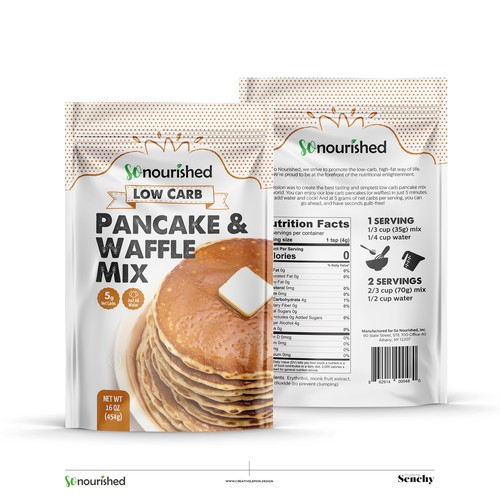 Pancake & waffle mix packaging design