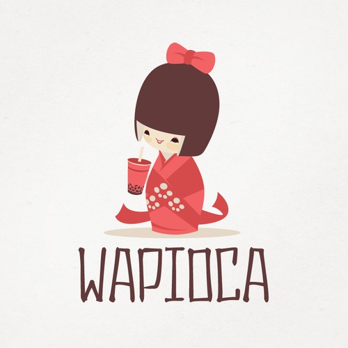 Wapioca San Francisco Bubble Tea Logo Design 