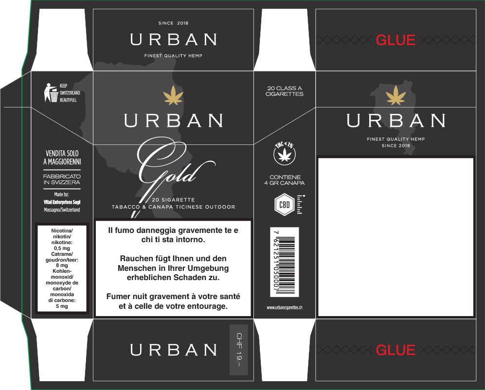 Cannabis  -  Cigarette Box for cigarettes with mix Tobacco/CBD Hemp