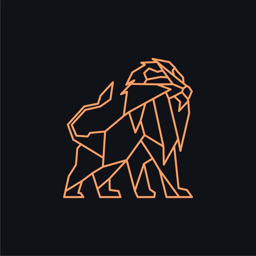 Bold and Powerful Geometric Lion Logo