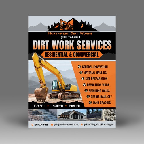 Dirt Work Services Flyer 