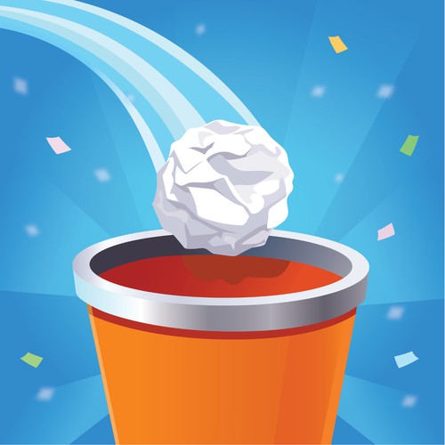 Paper Toss Mobile Game Icon