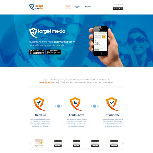 Home Page Design for ForgetMeDo Application