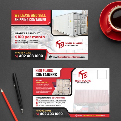 Shipping Container leasing company postcard