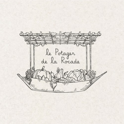 Hand made logo for organic vegetable - Le Potager de la Rocadeshop