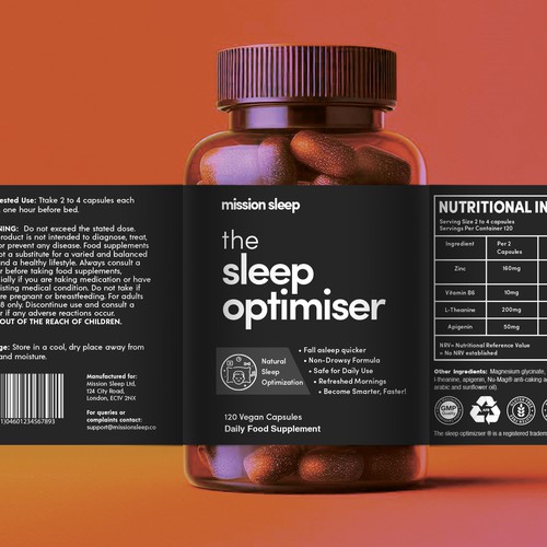 Elegant and Modern Supplement Bottle Design for Sleeping Enhancement