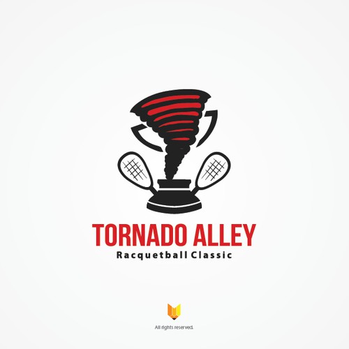 Logo for TORNADO ALLEY Racquetball tournament: sports, active, fit, simple graphic