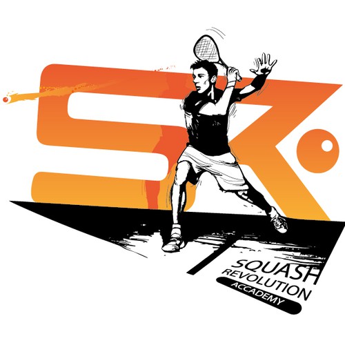 t-shirt design for Squash revolution accademy