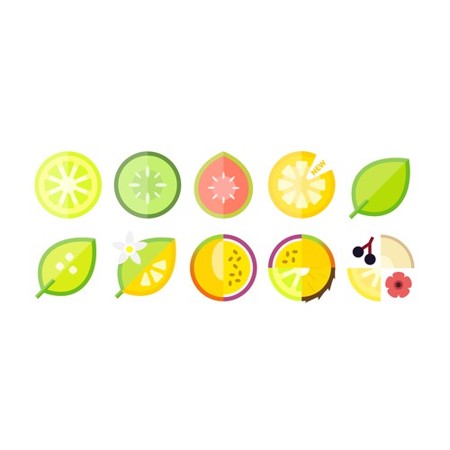  Flavor icons for a sustainable beverage brand