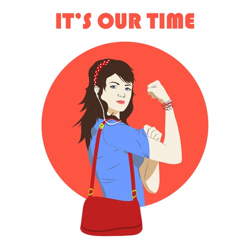 Modernized Rosie Riveter logo for an American business