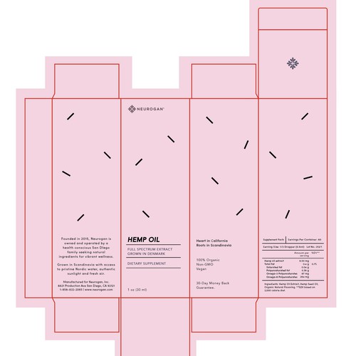 Playful minimalistic concept for a hemp oil product