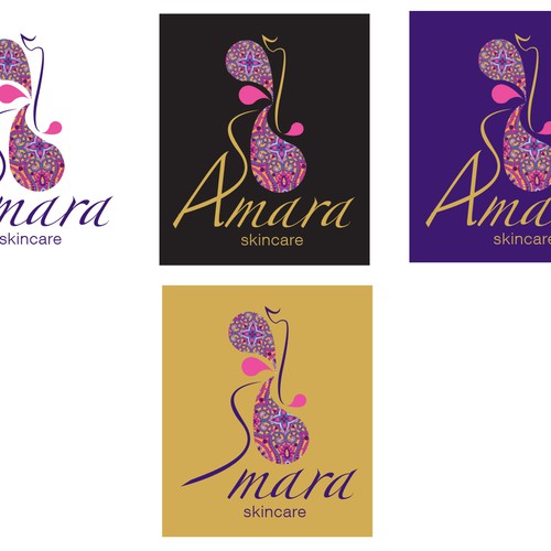 Create a beautiful, Indian Mandala inspired logo for Amara skincare.