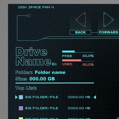 UI design for a disk analyzer desktop application 