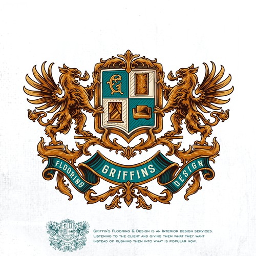 Griffin's Flooring & Design coat of arms crest logo