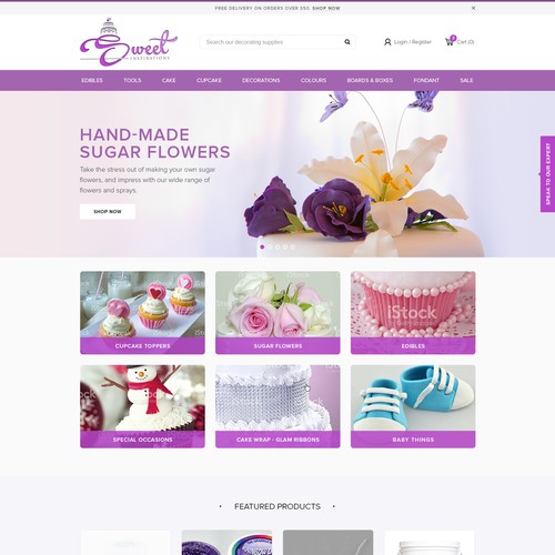 Create a new and refresh Sweet Inspirations web design