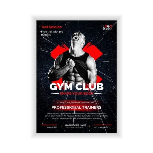 Gym and fitness flyer