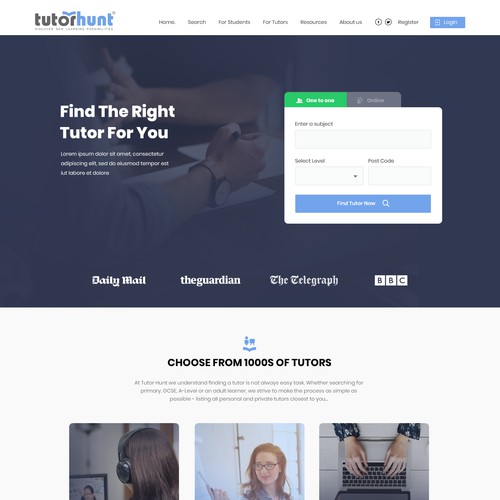 Tutorhunt Redesign