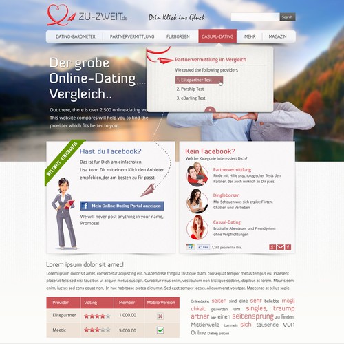 New website design wanted for Online Dating Comparison Website