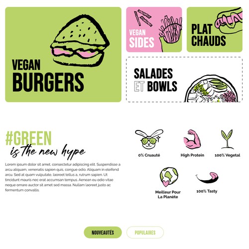 Home page design for vegan restaurant/Green Farmers