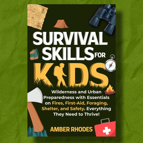 Survival Skills for Kids - Fun & Engaging Book Cover Design