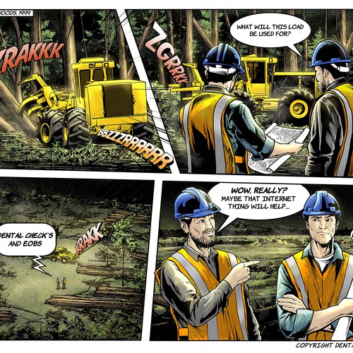 Comic book style art to introduce our environmentally friendly