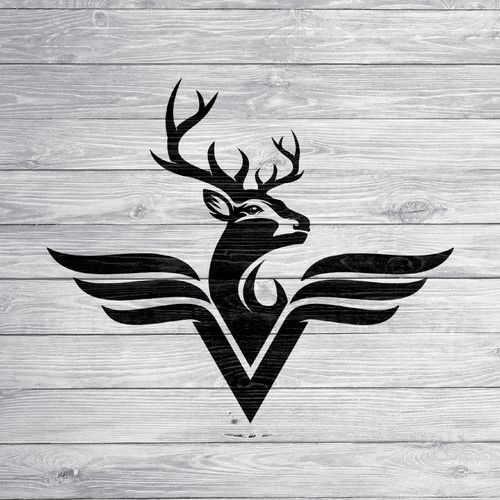 V letter and deer logo concept