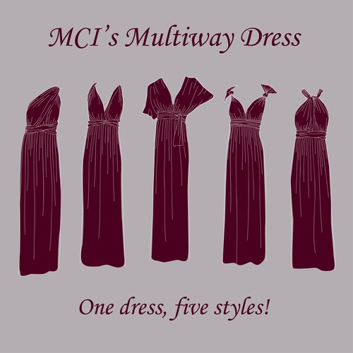 Hand-drawn multiway dress