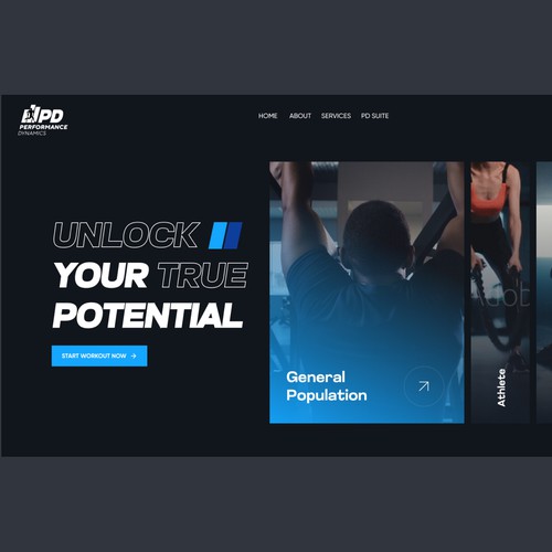Unique and minimalist website design for the company “Performance Dynamics”.
