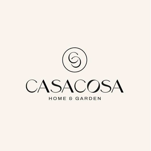 An elegant monogram based logo design for a home and garden brand
