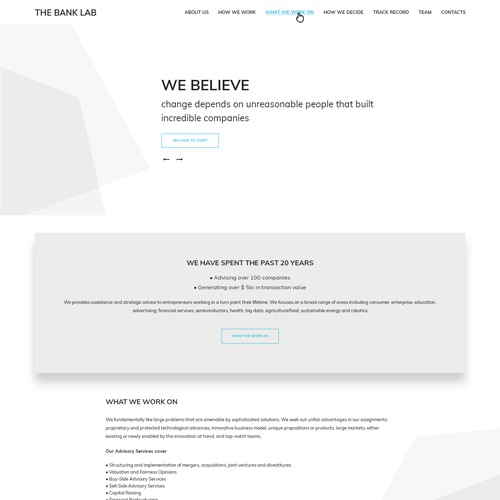 Home Page Design for Consulting Business