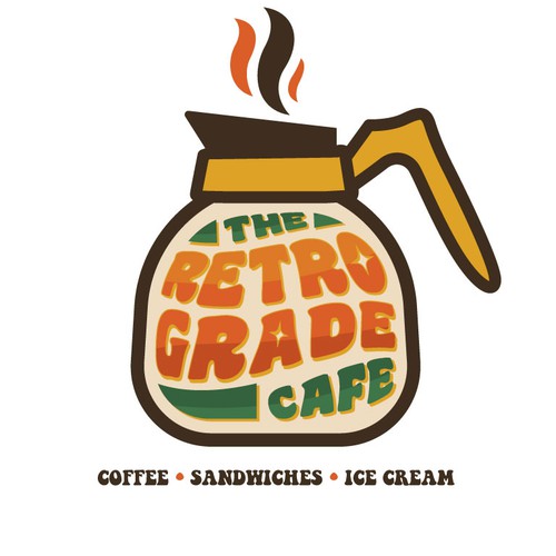 Retro Logo Design for Retrograde Cafe