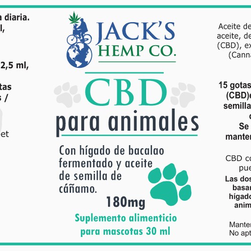 Label design for pet Hemp CBD product
