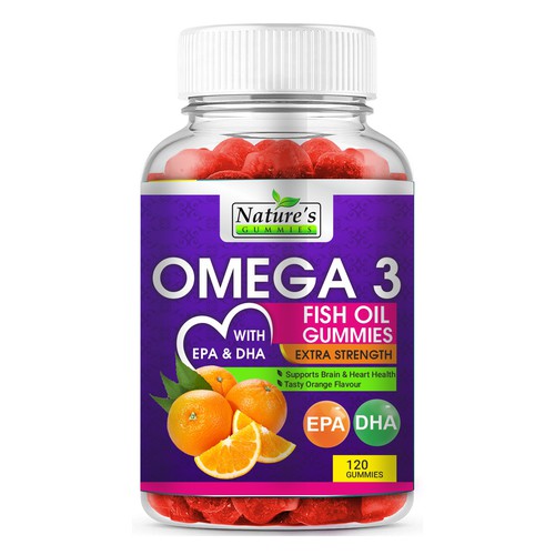 Omega 3 Fish Oil Gummies Label Design