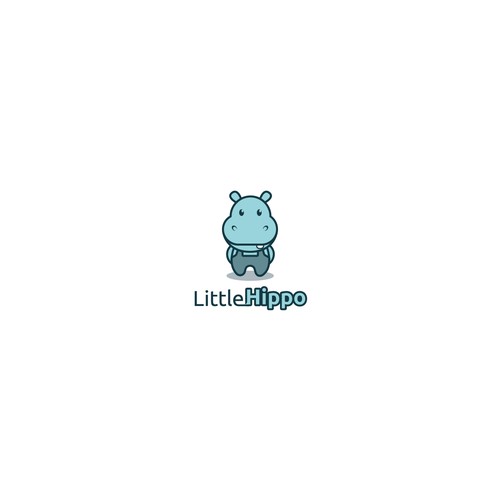 Playful and cute hippo logo for Little Hippo!