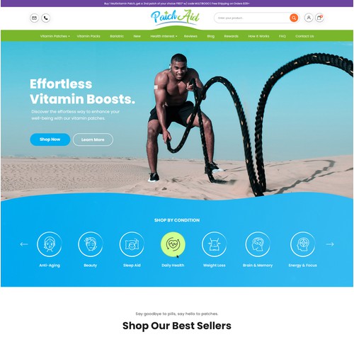 E Commerce website for topical vitamin patches